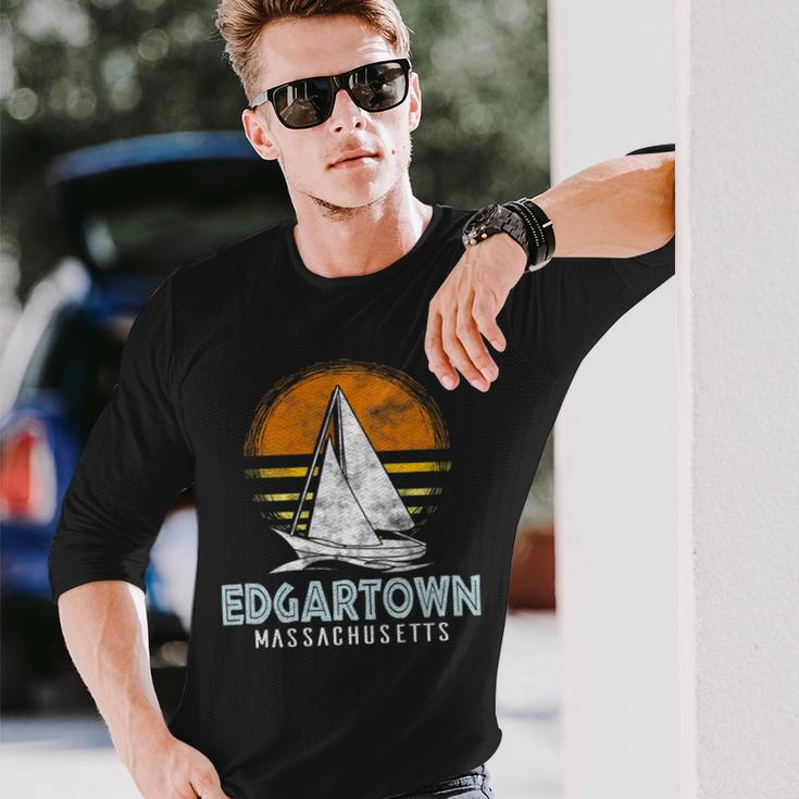 Nautical Boat Edgartown Massachusetts Yacht Club Long Sleeve T-Shirt Gifts for Him