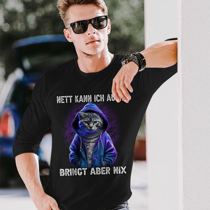 Nett Kann Ich Auch Langarmshirts, Schwarzes Tee mit Spruch Geschenke für Ihn