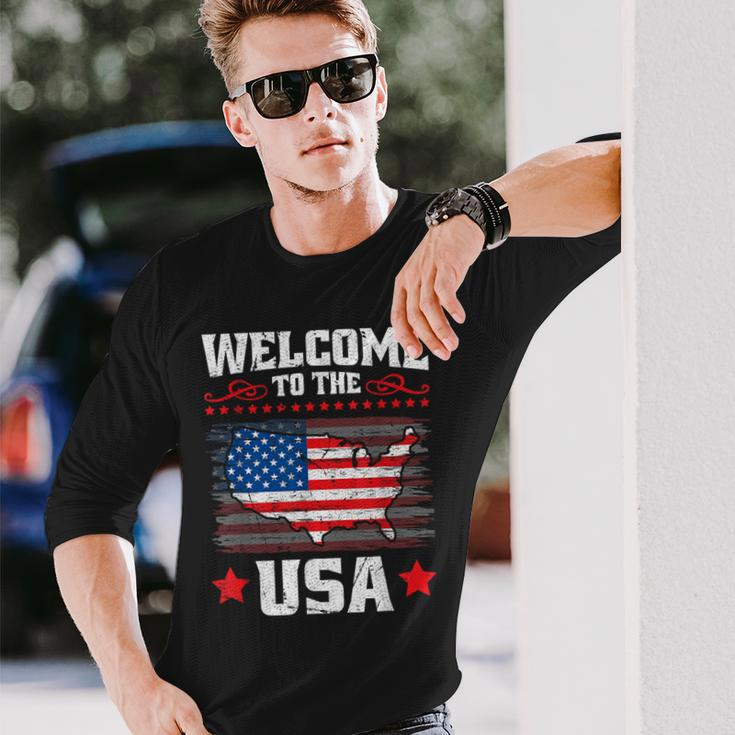 New Us Citizen Us Flag American Immigrant Citizenship Long Sleeve T-Shirt Gifts for Him