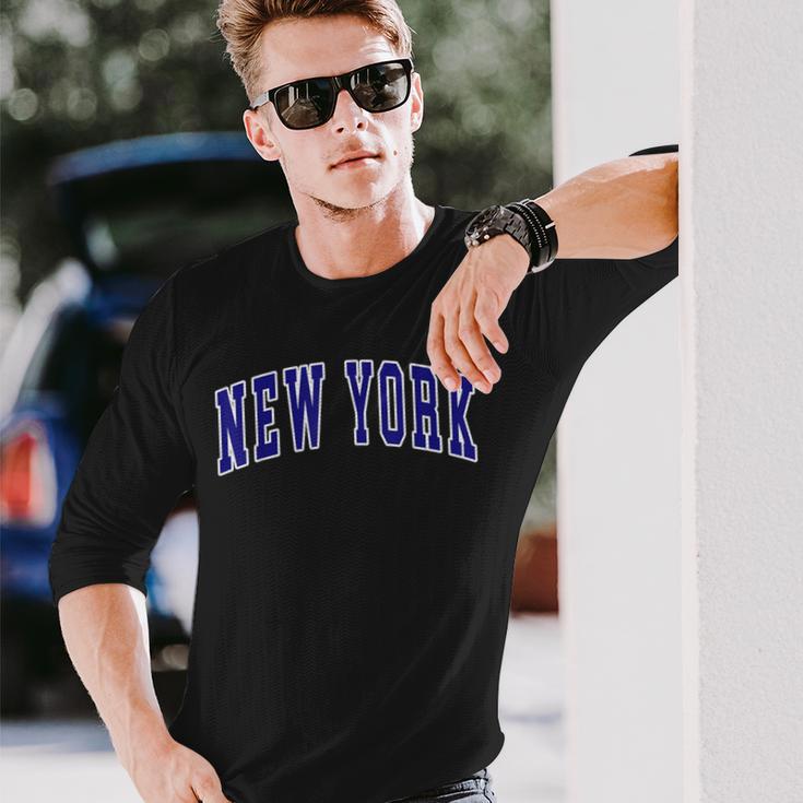 New York Text Long Sleeve T-Shirt Gifts for Him