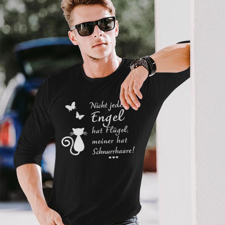 Nicht Jeder Engel Hat Flügel Meiner Hat Whiskers Cats Not Every En S Langarmshirts Geschenke für Ihn