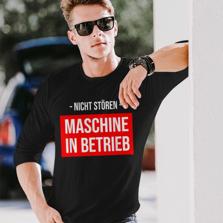 Nicht Stören Maschinen German Text Langarmshirts Geschenke für Ihn