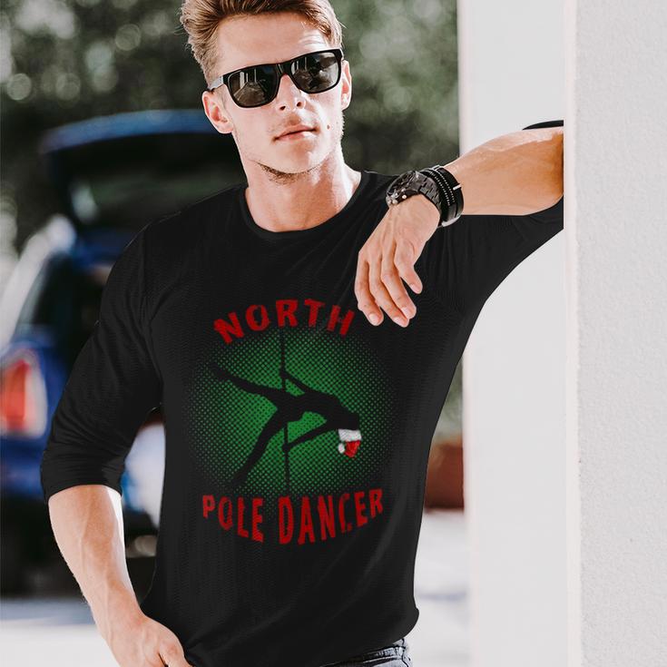 North Pole Dance With Santa Hat Long Sleeve T-Shirt Gifts for Him