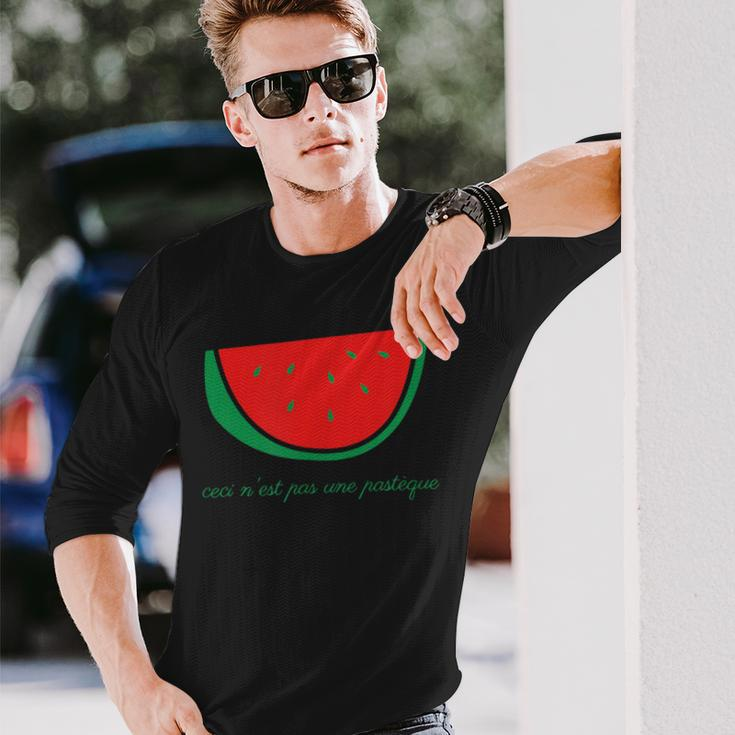 This Is Not A Watermelon Palestinian Territory Flag French Long Sleeve T-Shirt Gifts for Him