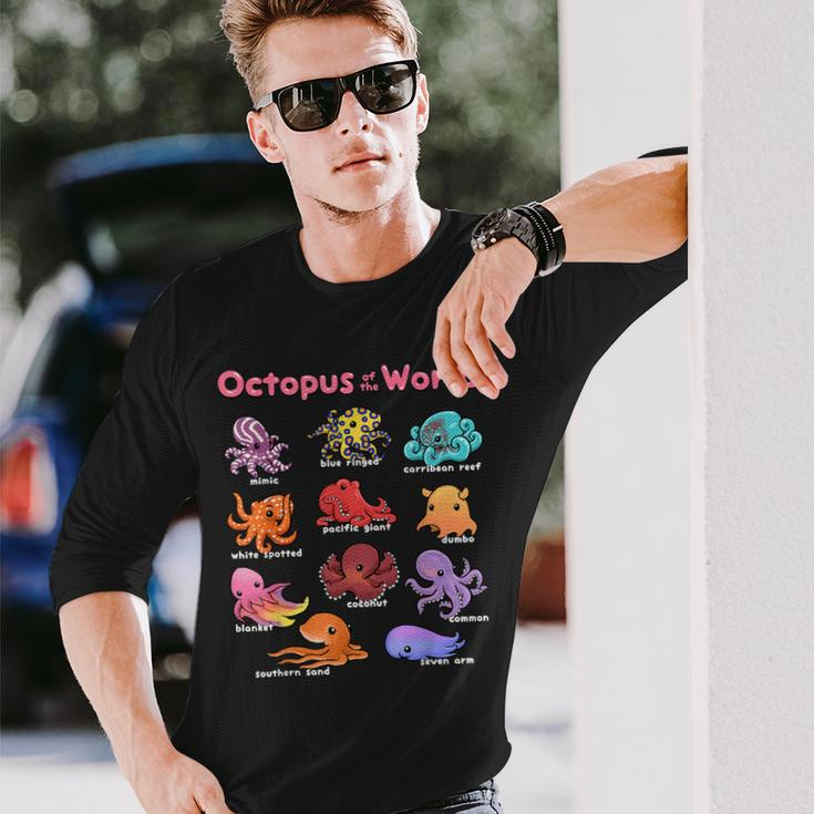 Octopus Sea Animals Of The World Octopus Lover Educational Long Sleeve T-Shirt Gifts for Him