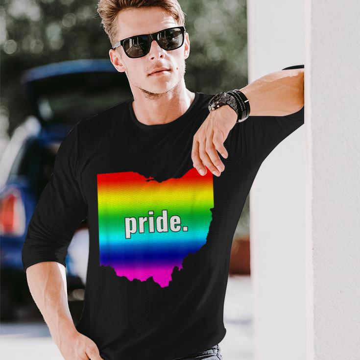 The Official Gay Pride Ohio Rainbow Long Sleeve T-Shirt Gifts for Him