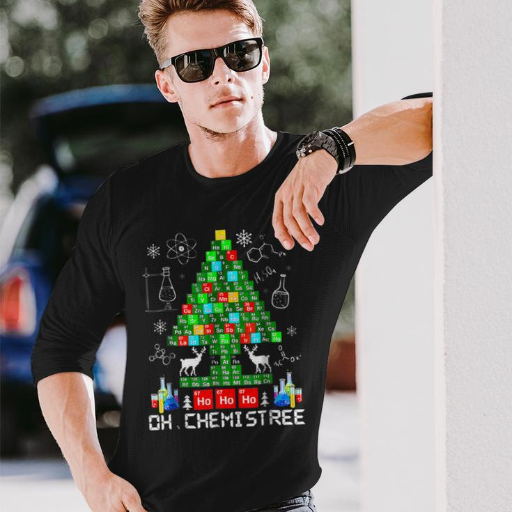 Oh Chemistree Science Christmas Tree Chemistry Chemist Long Sleeve T-Shirt Gifts for Him