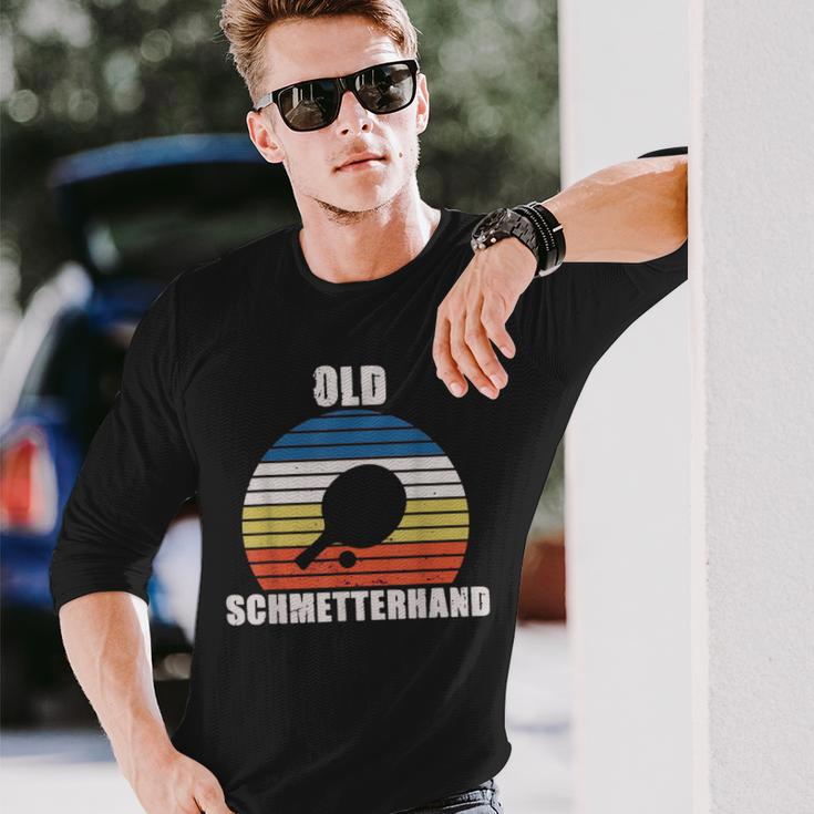 Old Schmetterhand Ping Pong Lustiges Tischtennis Langarmshirts Geschenke für Ihn