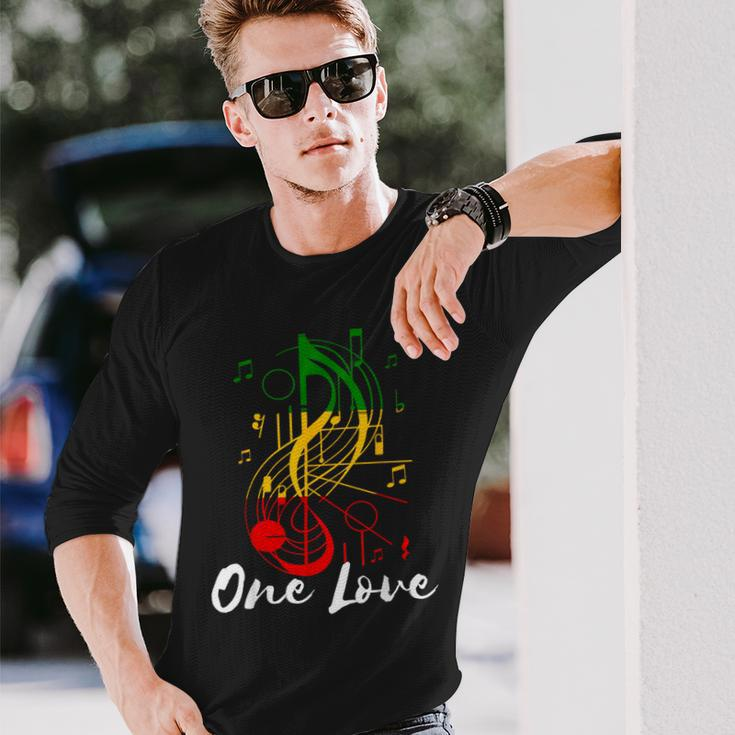 One Love Rastafarian Reggae Music Rastafari Roots Reggae Long Sleeve T-Shirt Gifts for Him