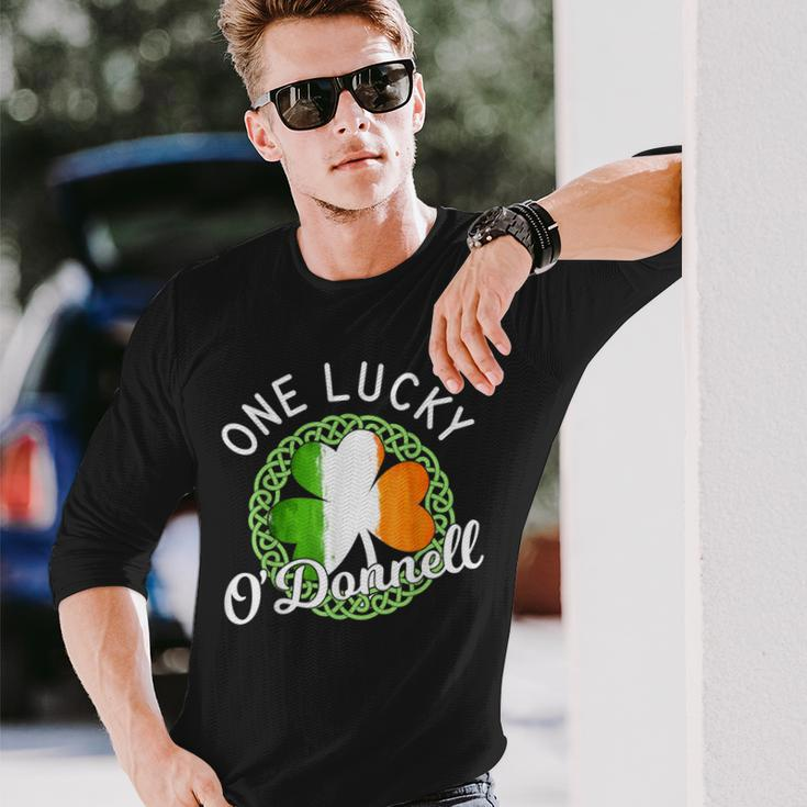 One Lucky O'donnell Irish Family Name Long Sleeve T-Shirt Gifts for Him