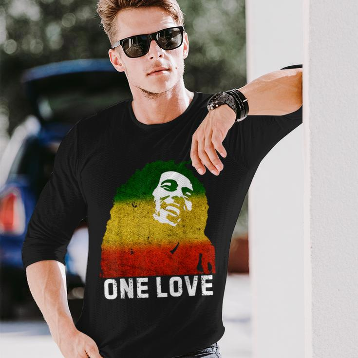 One Reggae Love Reggae Music Rastafarian Jamaica Rock Roots Long Sleeve T-Shirt Gifts for Him
