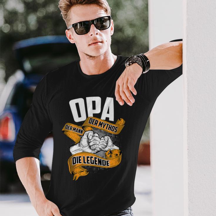 Opa Der Mann Der Mythos Die Legende Geschenk Großvater Papa Langarmshirts Geschenke für Ihn