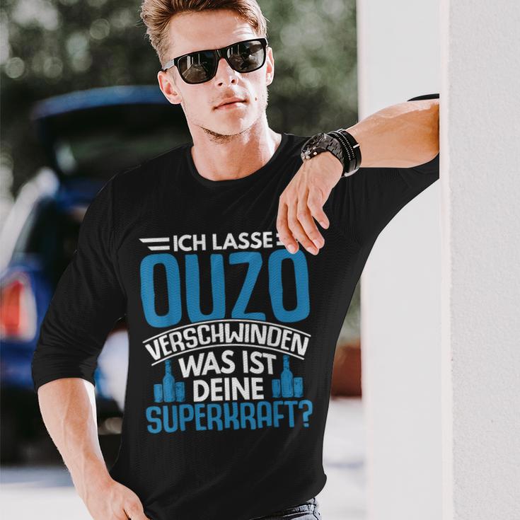 Ouzo Schnaps Saying Greich Greece S Langarmshirts Geschenke für Ihn