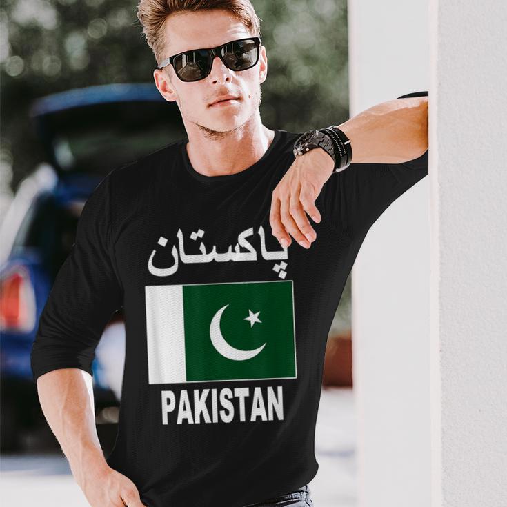 Pakistan Flag Cool Pakistani Flags Top Langarmshirts Geschenke für Ihn