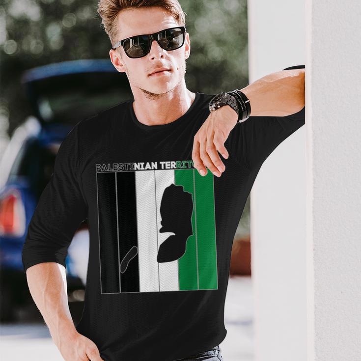 Palestinian Territory Country Borders Long Sleeve T-Shirt Gifts for Him