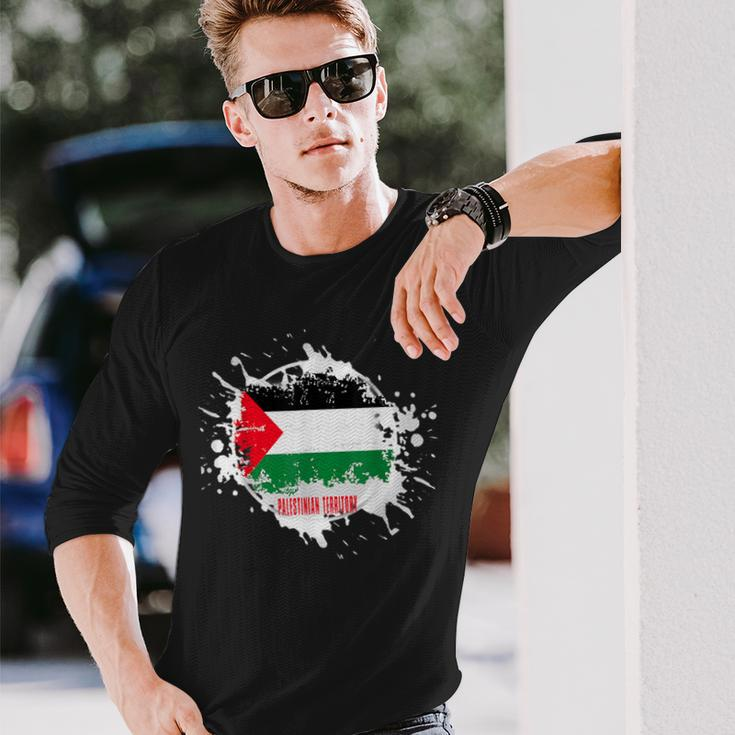 Palestinian Territory Splash Long Sleeve T-Shirt Gifts for Him
