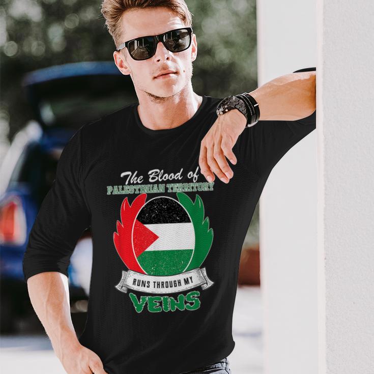 Palestinian Territory In My Veins Long Sleeve T-Shirt Gifts for Him