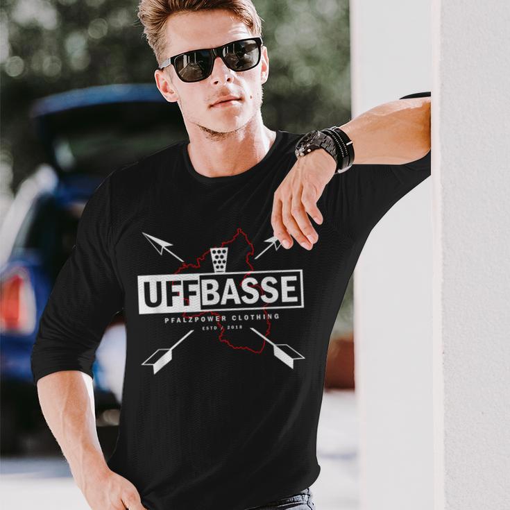 Pälzer Uffbasse Woifeschd Dubbeglas Schorle Palatine Dialect Langarmshirts Geschenke für Ihn