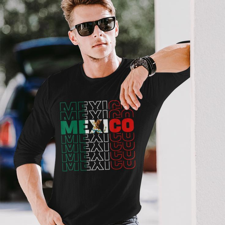 Hispanic Heritage Mexico Flag Proud Mexican Roots Pride Long Sleeve T-Shirt Gifts for Him