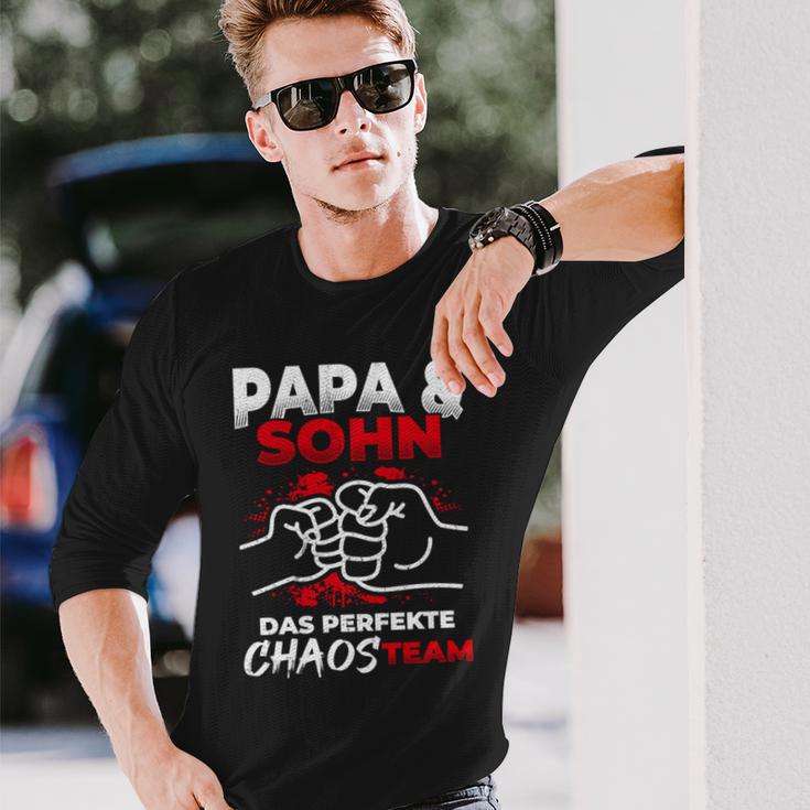 Papa & Sohn Das Perfekte Chaos Team Father's Day Bester Papa Langarmshirts Geschenke für Ihn