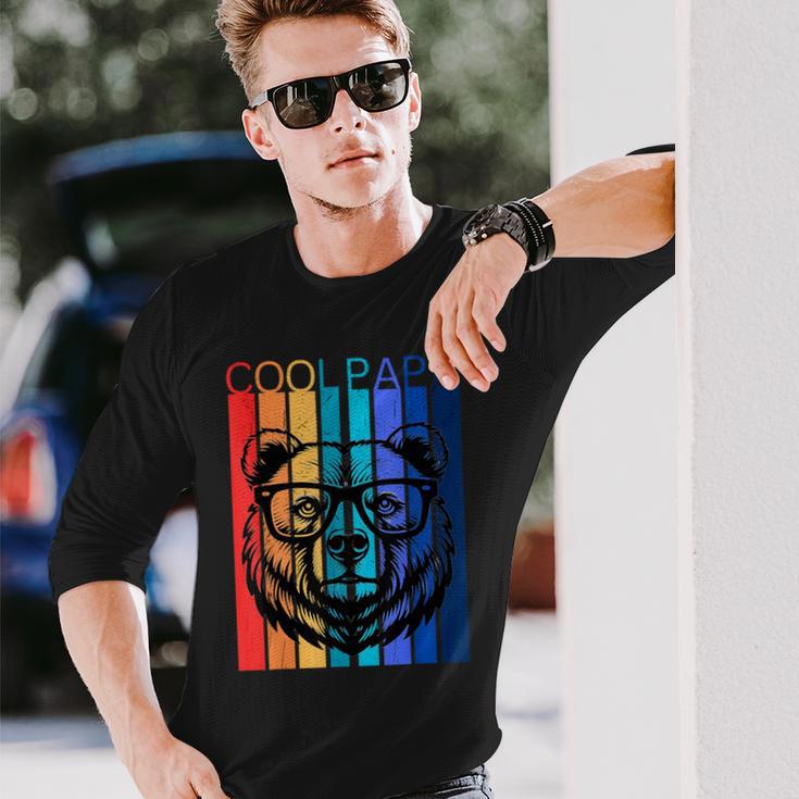 Papa Papa Bär Ehemannater Familieatertag Regenbogen Langarmshirts Geschenke für Ihn