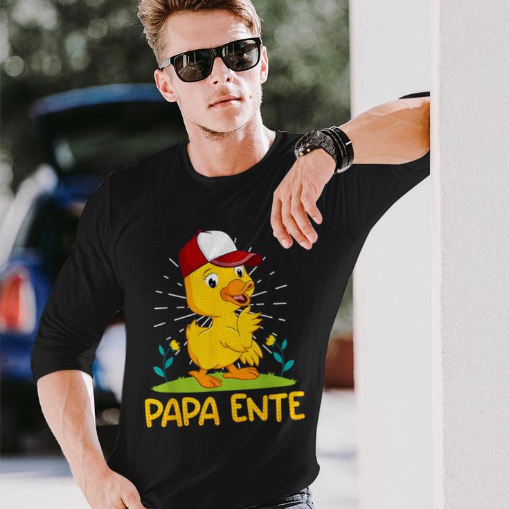 Papa Ente Entenliebhaber Männer Enten Langarmshirts Geschenke für Ihn