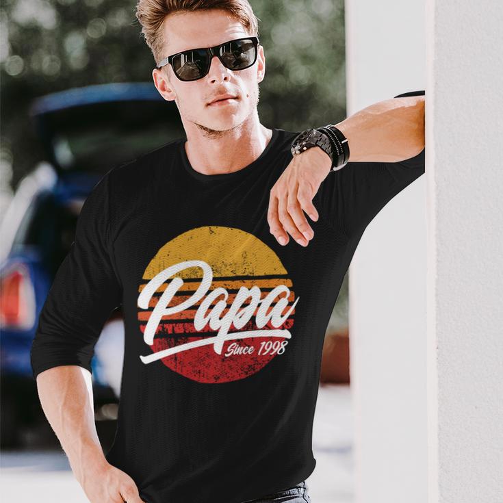 Papa Seit 1998 23 Geburtstag 23 Jahre Als Papa Retro Langarmshirts Geschenke für Ihn