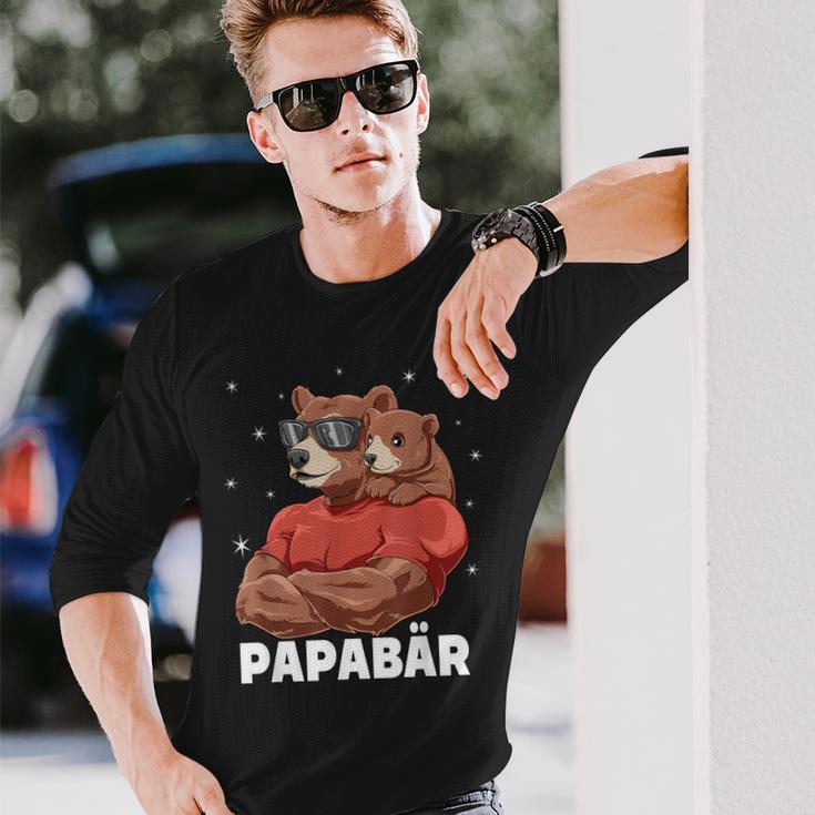 Papabear Bear Papa Und Baby Papa Father's Day Für Einen Papa Langarmshirts Geschenke für Ihn