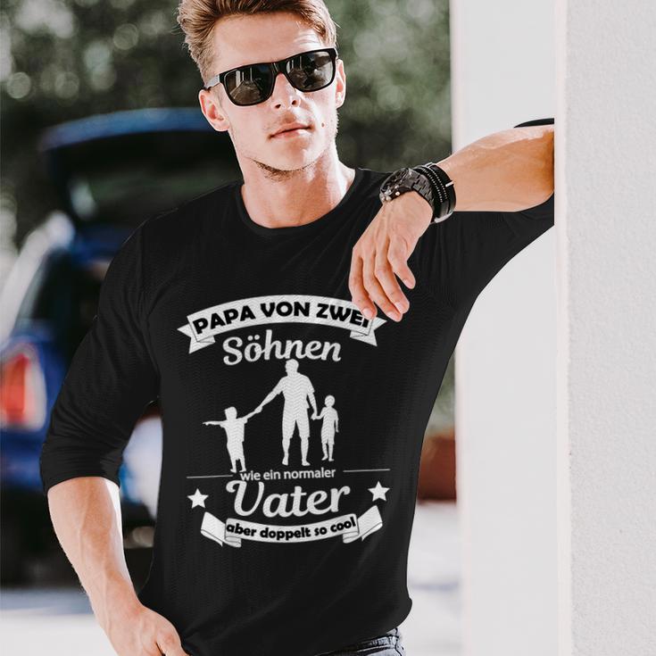 Papaon Zwei Söhn Double Cool Fatheron 2 Söhne Langarmshirts Geschenke für Ihn