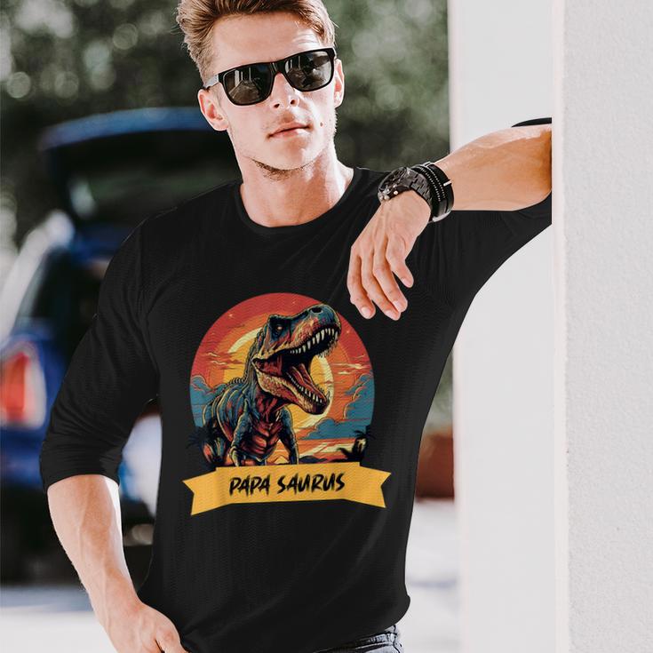 PapasaurusRex Dinosaurier Papa Saurus Grandpapa Langarmshirts Geschenke für Ihn