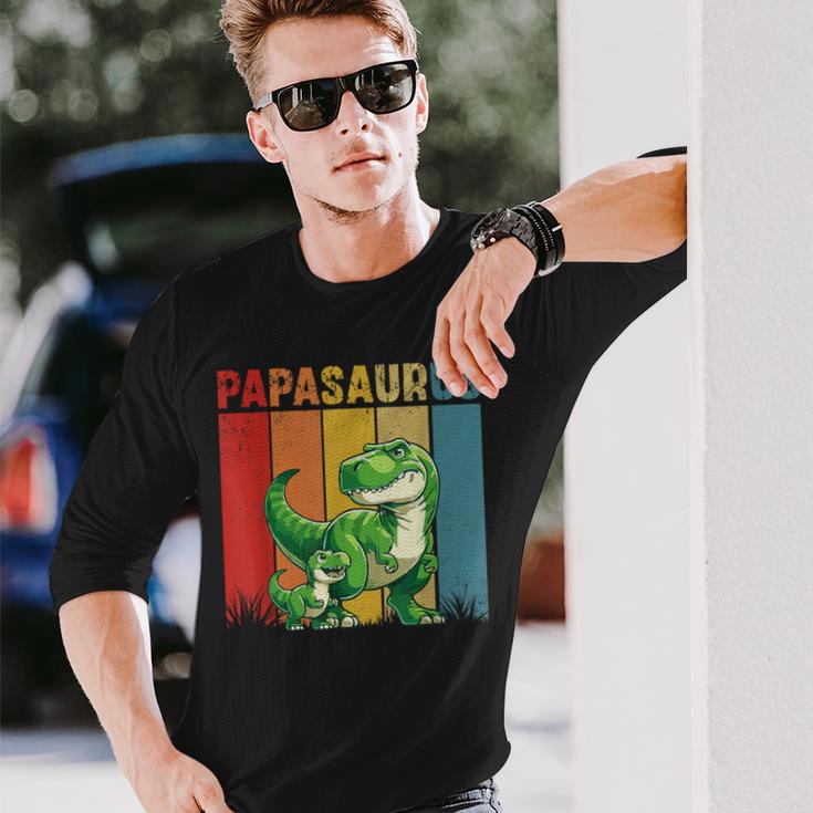 Papasaurusatertag Bester Papa T-Rex Papa Langarmshirts Geschenke für Ihn