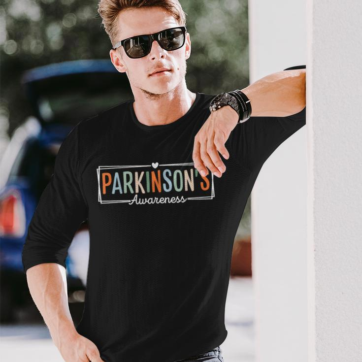 Parkinsons Disease Awareness Parkinson's Warrior Support Long Sleeve T-Shirt Gifts for Him