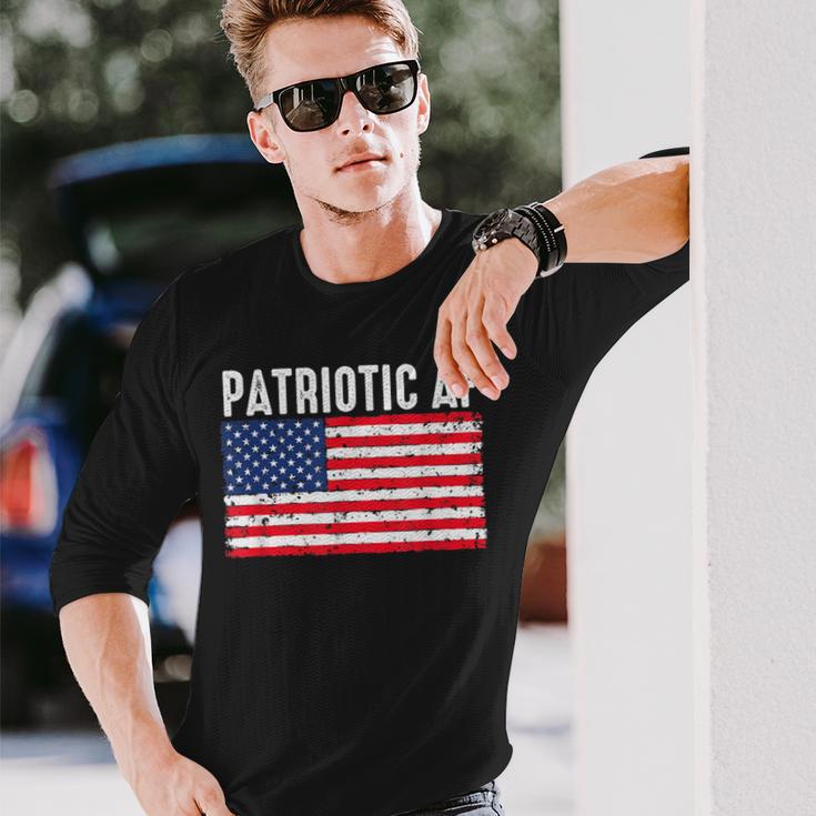 Patriotic Af American Flag Heart 4Th Of July Usa Pride Long Sleeve T-Shirt Gifts for Him