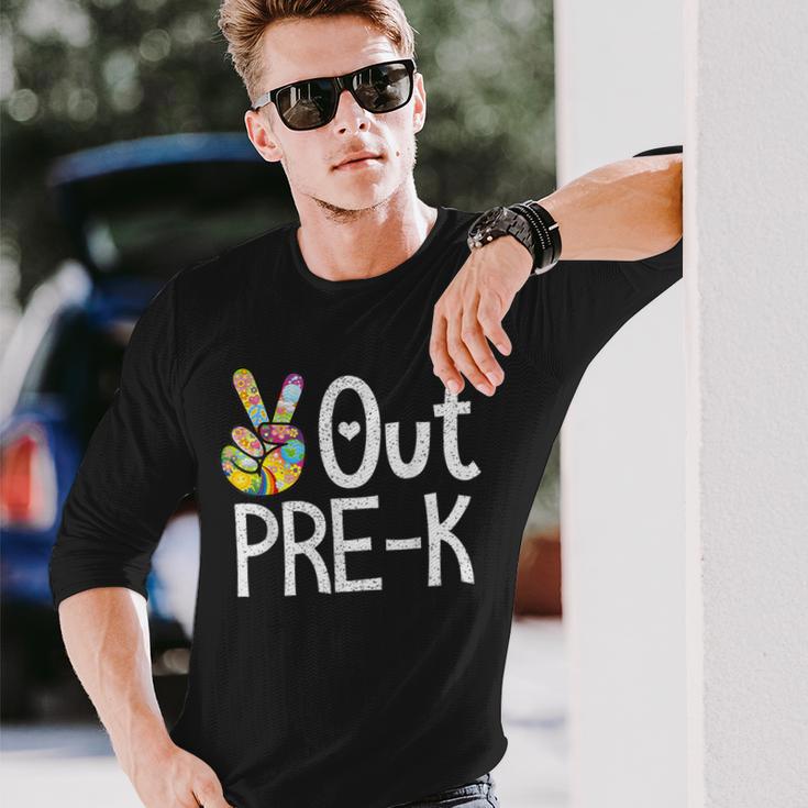 Peace Out Pre-K Last Day Of School Pre-K Graduate 2024 Long Sleeve T-Shirt Gifts for Him