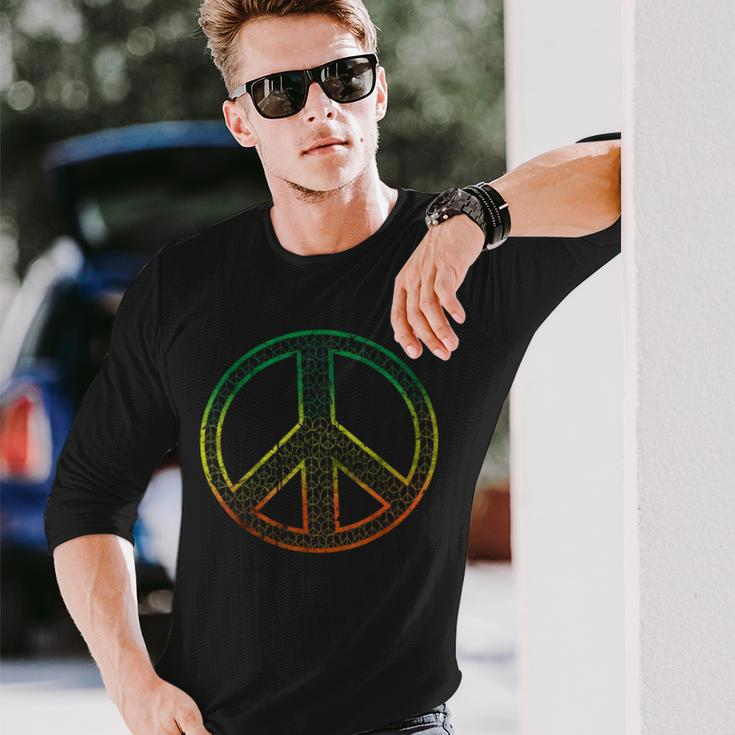 Peace Symbol Hippie Rasta Vintage Langarmshirts Geschenke für Ihn