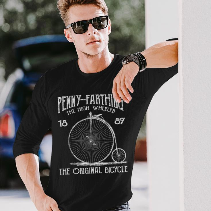 Penny Farthing Bike Retro Vintage Bicycle Cycling Long Sleeve T-Shirt Gifts for Him