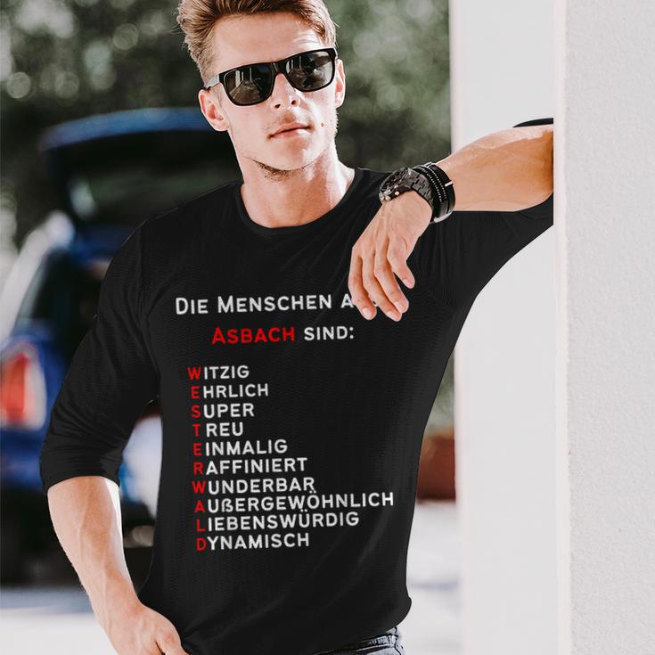 Personalisiertes Asbach-Stadtstolz Langarmshirts, Text in Akrostichon-Form Geschenke für Ihn