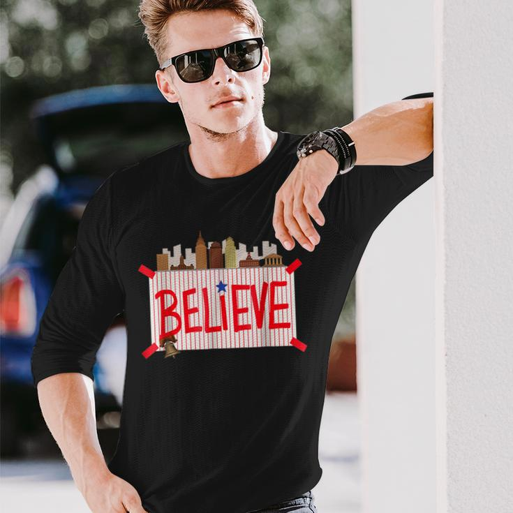Philly Believe Ring The Bell Philadelphia Baseball Player Long Sleeve T-Shirt Gifts for Him