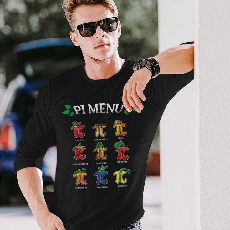 Pi Menu Different Pie Math Day Mathematics Happy Pi Day Long Sleeve T-Shirt Gifts for Him