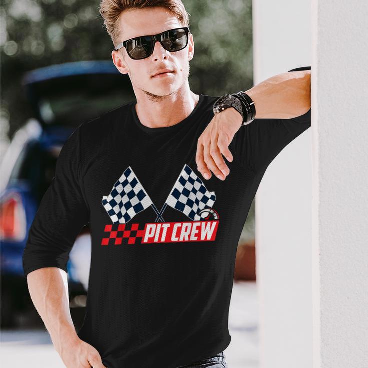 Pit Crew Race Car Hosting Parties Racing Party Long Sleeve T-Shirt Gifts for Him