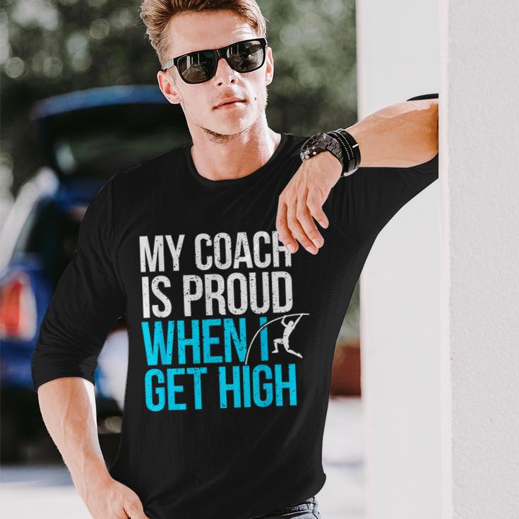 Pole Vault Pole Jumping High Pole Vaulting Long Sleeve T-Shirt Gifts for Him