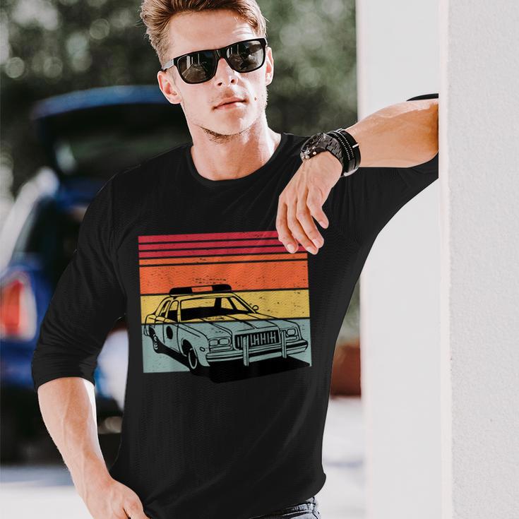 Police Car Tv Cop Shows Vintage Retro 70S & 80'S Sunset Long Sleeve T-Shirt Gifts for Him