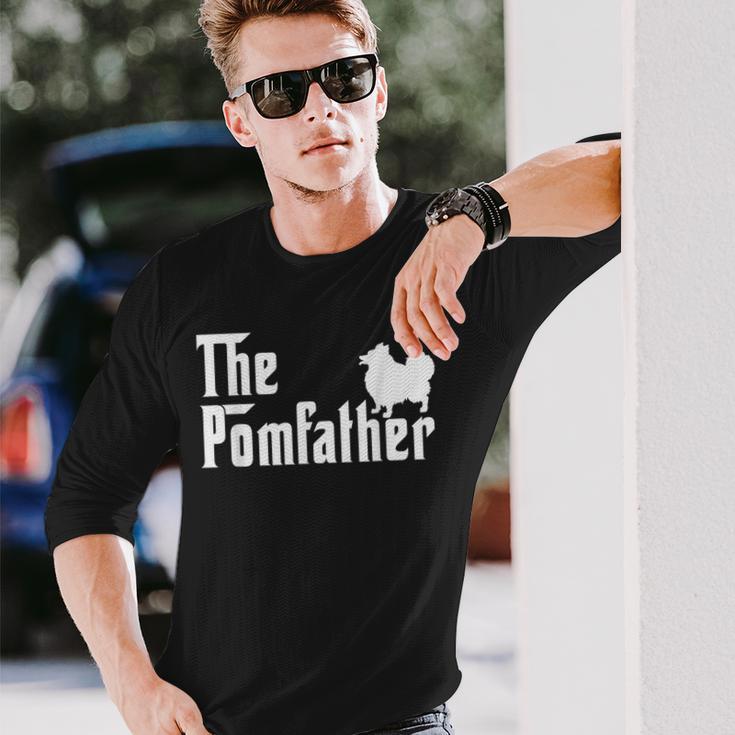 The Pom Father Pomeranian Dog Lover Dad Fathers Day Long Sleeve T-Shirt Gifts for Him