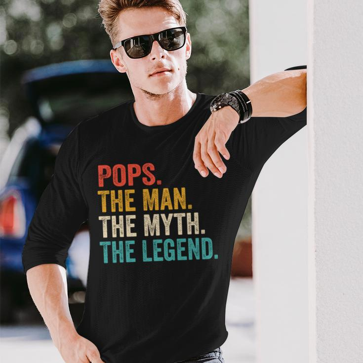 Pops Der Mann Der Mythos Die Legende Popsatertags-Vintage Langarmshirts Geschenke für Ihn
