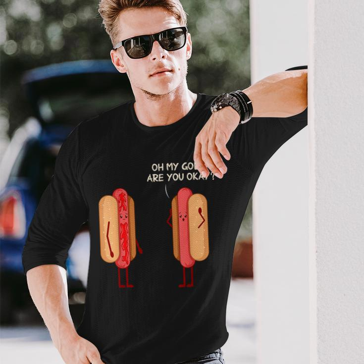 Pork Hot Dog Lover Sausage Hotdog Long Sleeve T-Shirt Gifts for Him