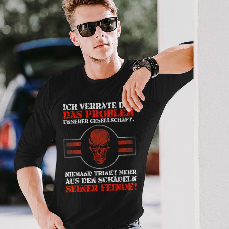 Problem Skull Enemies Nordic Mythology & Viking Langarmshirts Geschenke für Ihn