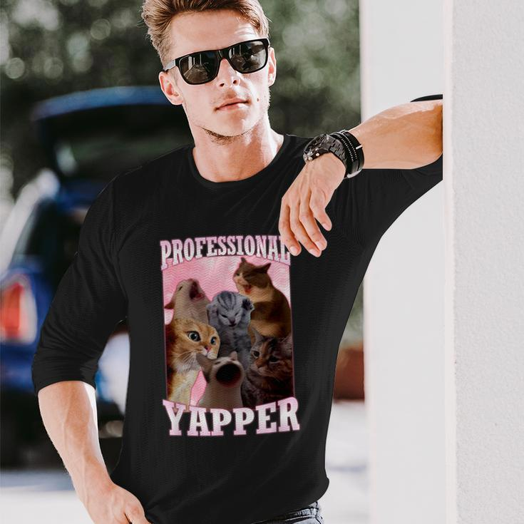 Professional Yapper Meme Screaming Cat Long Sleeve T-Shirt Gifts for Him