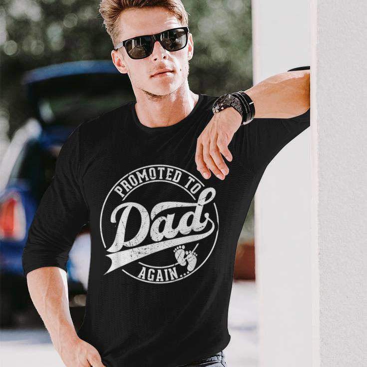Promoted To Again Dad Pregnancy 2Nd 3Rd Time Dad Long Sleeve T-Shirt Gifts for Him