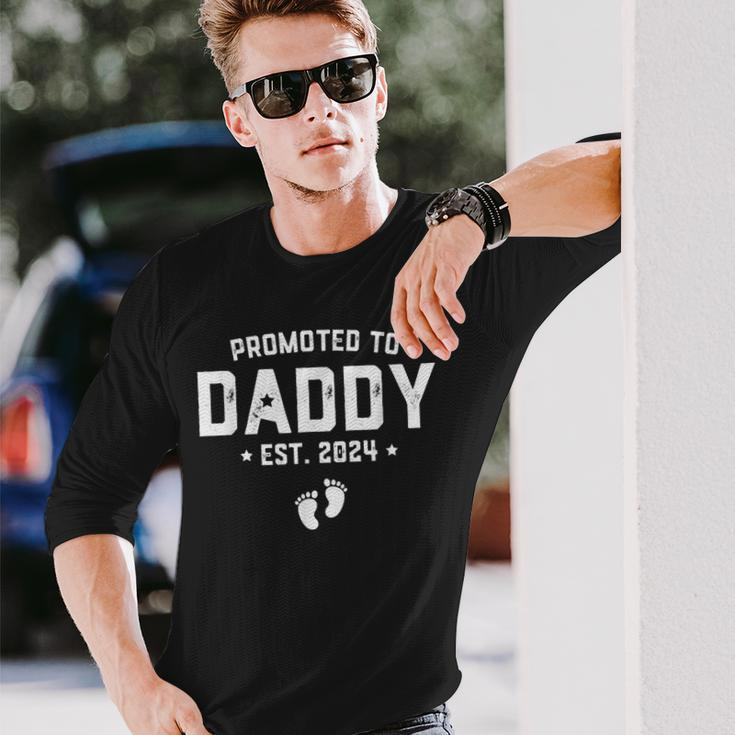 Promoted To Daddy Est 2024 Baby For New Daddy Long Sleeve T-Shirt Gifts for Him