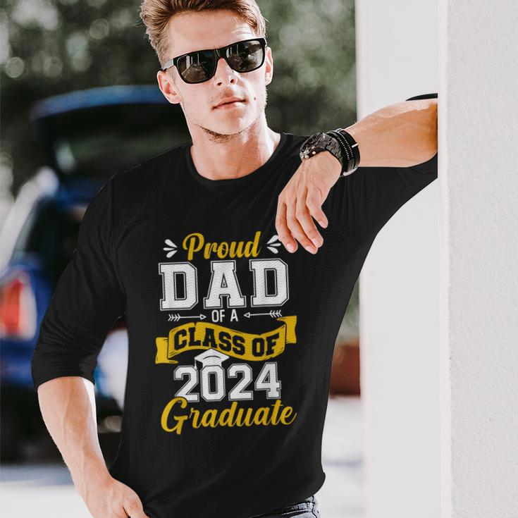 Proud Dad Of A Class Of 2024 Graduate Senior 2024 Graduation Long Sleeve T-Shirt Gifts for Him